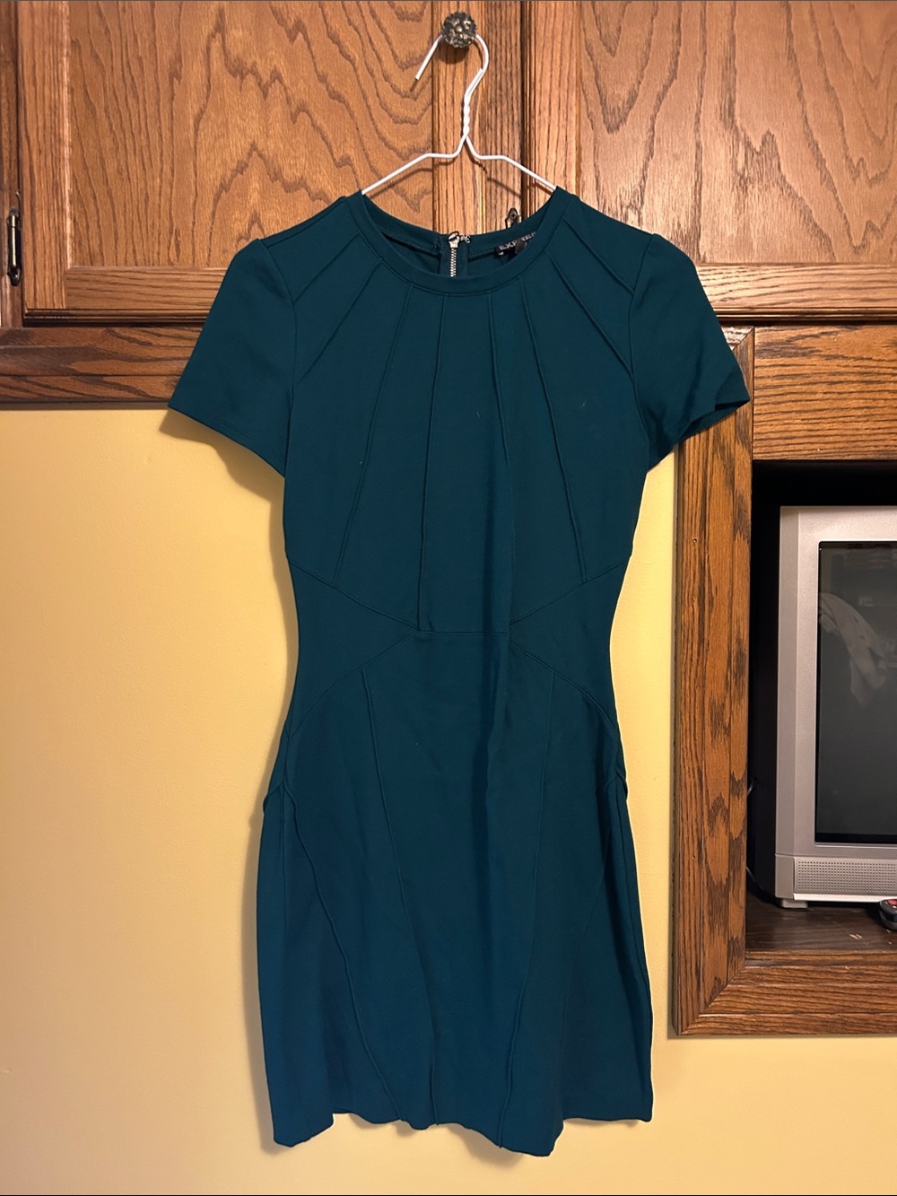 Express Teal Short-Sleeve Mini Dress